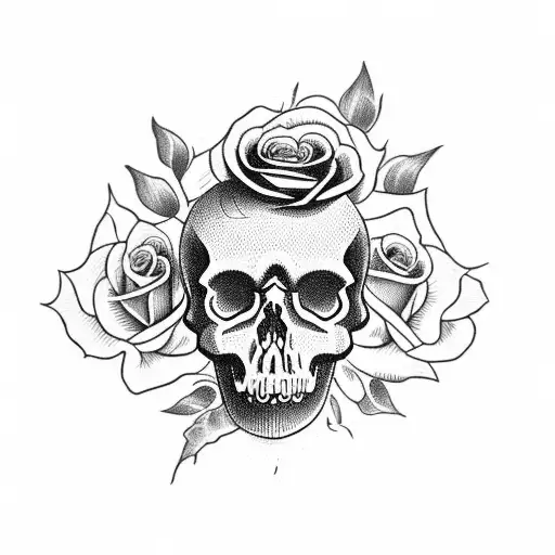 Skull With Roses