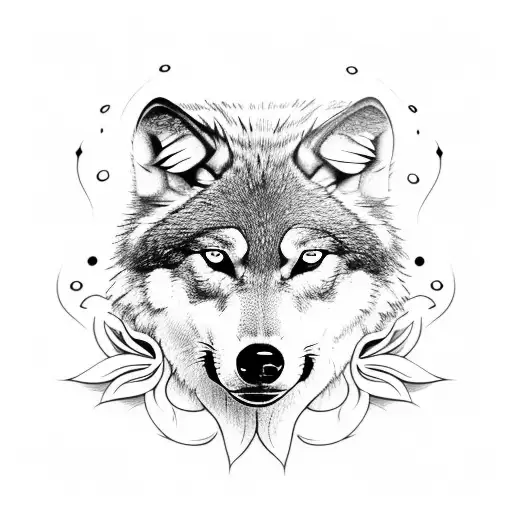 Wolf In A Field Of Lily Of The Valley