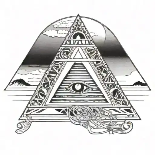 Egyptian Pyramid And Eye Of Horus