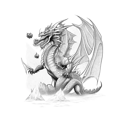 A Fierce Dragon Battling A Group Of Superheroes In A Comic Book Style