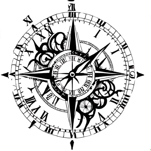 Clock And Compass Combined