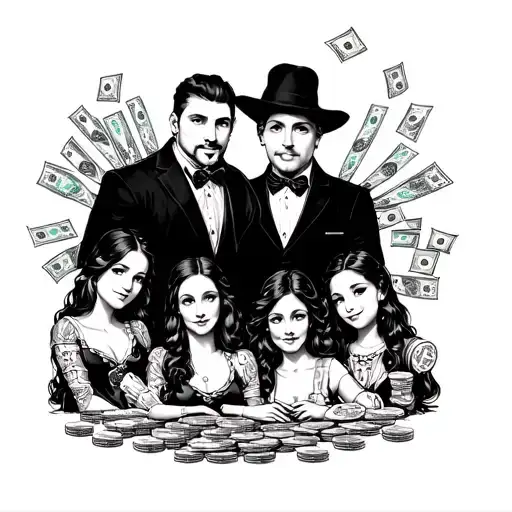 Gambling Money Family Posing