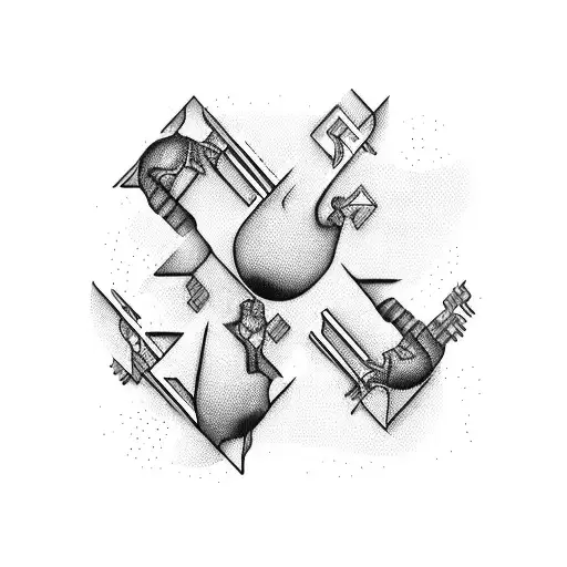 Three Floating People Vertically In Different Stages Of Completion