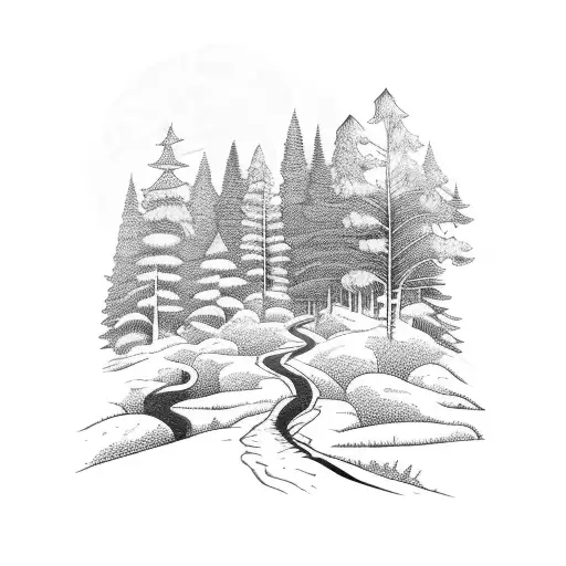 A Trail Winding Through A Dense Forest