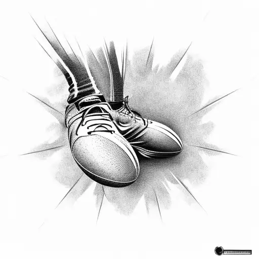 Football Player Kicking A Flaming Soccer Ball