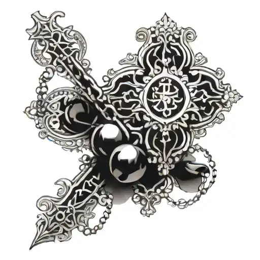 Filligree Pattern With Rosary Beads
