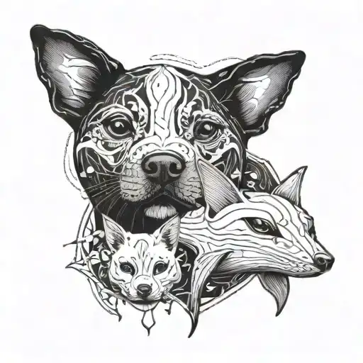 Dog And Cat And Manta Ray