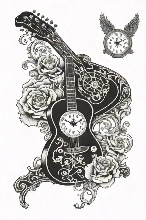 Guitar And Clock Embedded