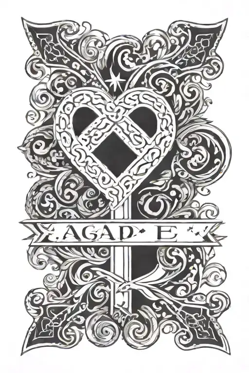 The Word 'Agape' In Greek Letters With The Symbols Heart And Cross
