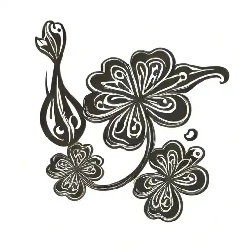 4 Leaf Clover With One Of Them Falling