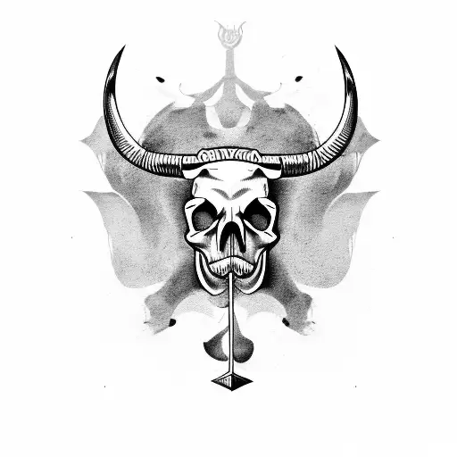 Skull And Horn Of A Bull