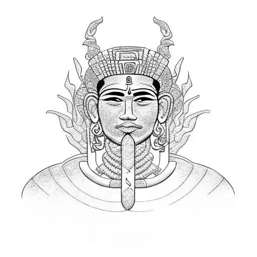 Ixchel Mayan God Of Medicine Surrounded By Intricate Botanical Elements