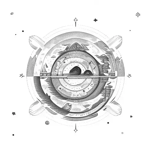 A Planetary Landscape With A Hidden Capricorn Symbol