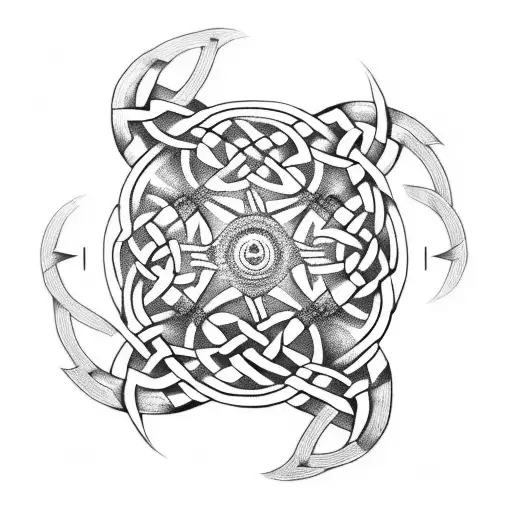 Celtic Knotwork Intertwined With Gears