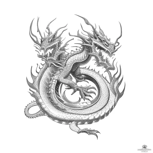 An Intricate Dragon Curled Around A Stack Of Books