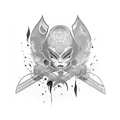 Woman With A Bleeding Katana