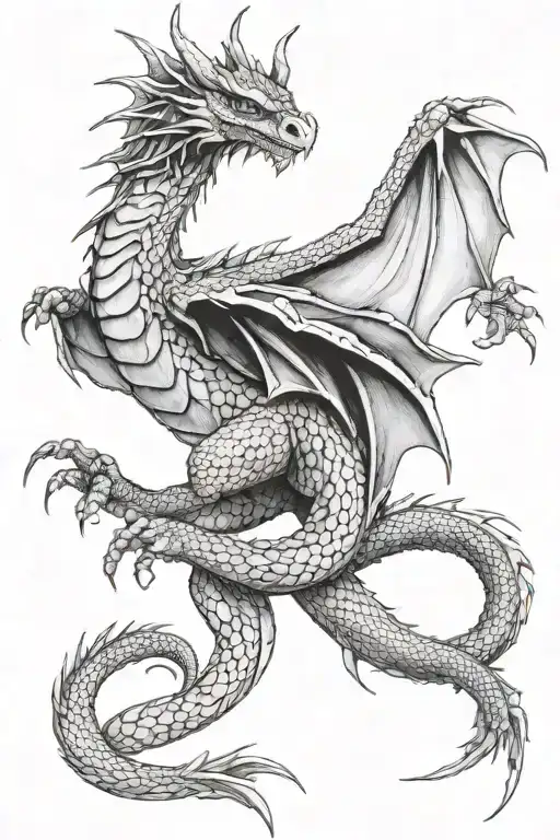 Fantasy Dragon With Lots Of Scales