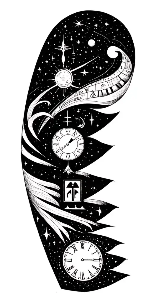 Time And Galaxy And Hieroglyphes