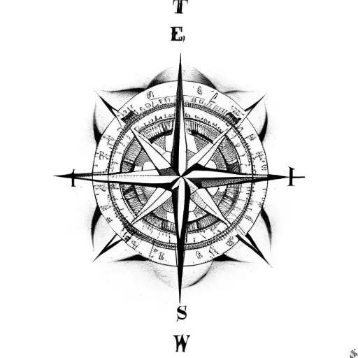 A Compass Rose With Coordinates Of Significant Places You've Traveled To