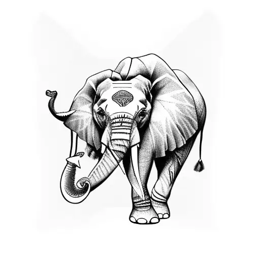 Leg Sleeve With Elephant Indian Animals