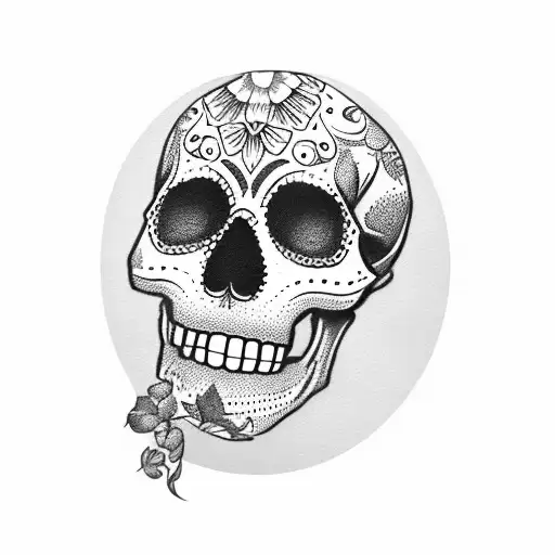 Mexican Sugar Skull Using A Bear Skull