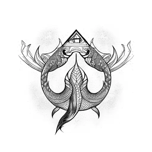 Combine The Elements Of Capricorn And Fish In A Geometric Design