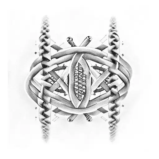 A Dna Double Helix Intertwined With Musical Notes