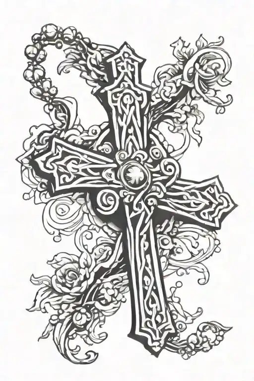 Cross Wearing Rosary