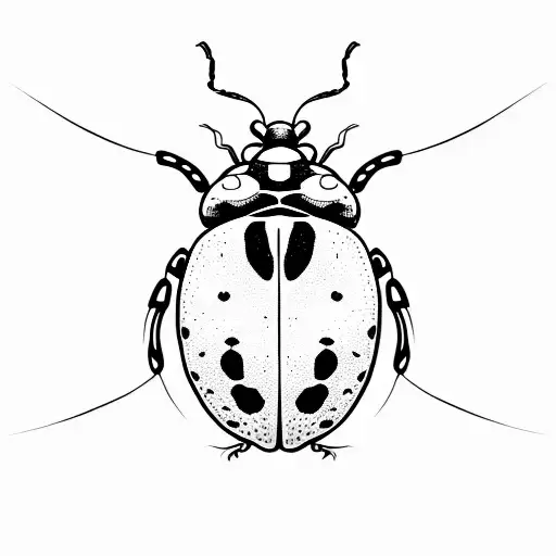 Black And White Ladybug Fine Line