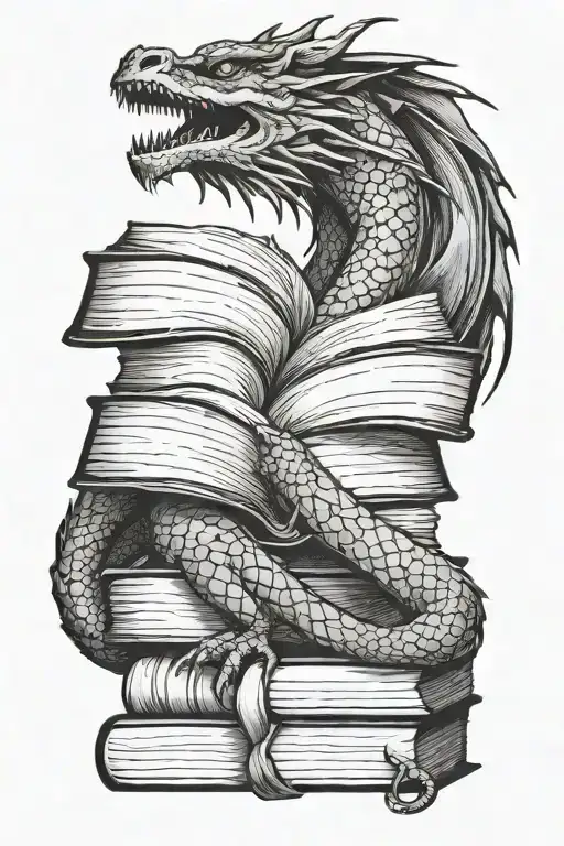 Dragon With Tail Wrapped Around Books