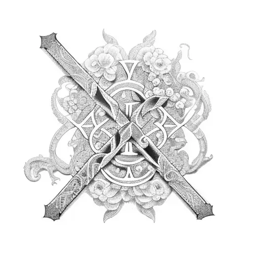 Ancient Roman Numerals Intertwined With Delicate Floral Patterns