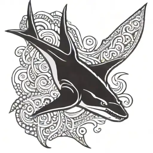 Tribal Hammerhead Shark