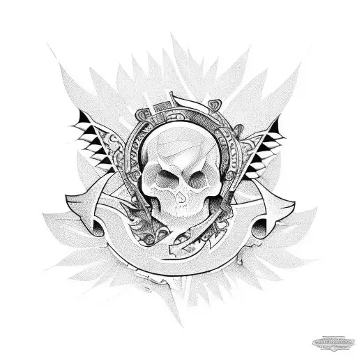 A Tattoo Design Combining Elements Of Trap Music And Latin Culture