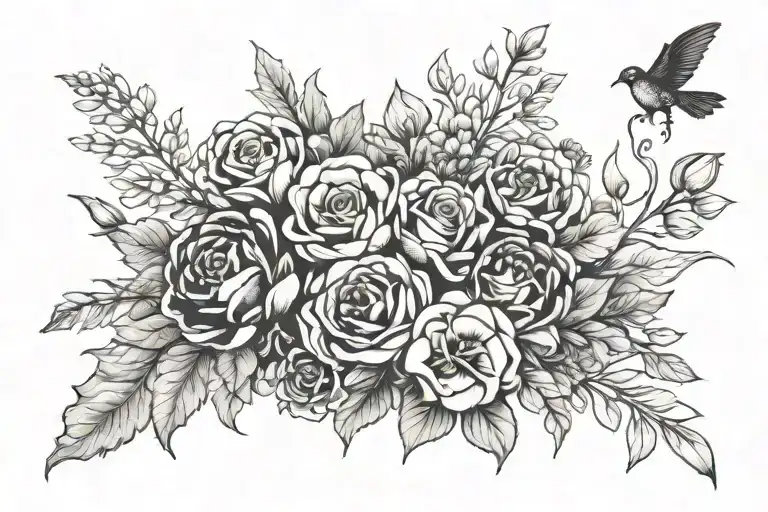 Birth Flower June August And November Bouquet Surrounded