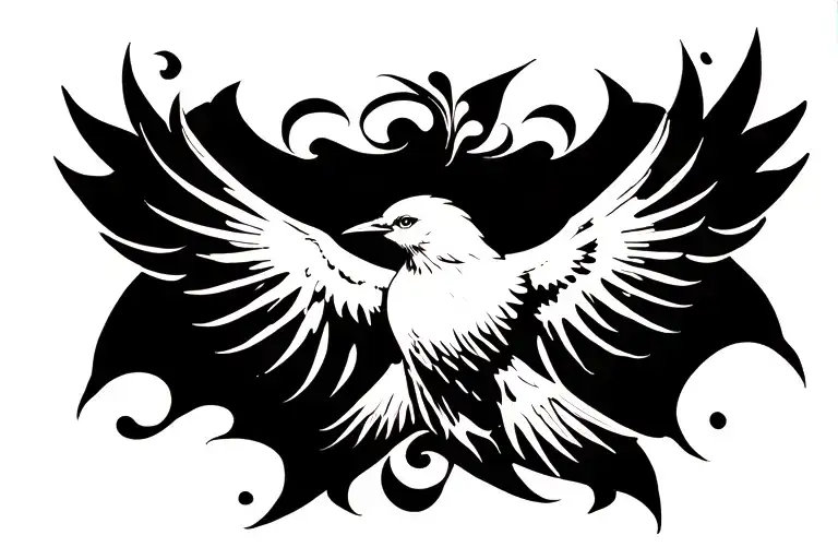 Coverup Tribal Tattoo The Bird Flying