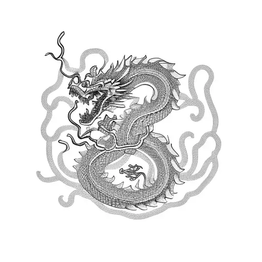 Curled Chinese Dragon