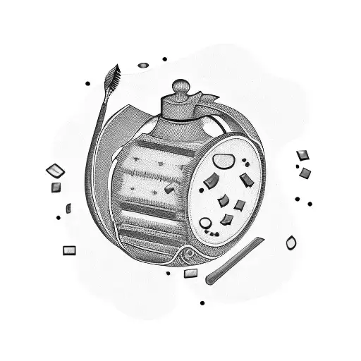 Barber Tools And Money Bags With Scattered Coins