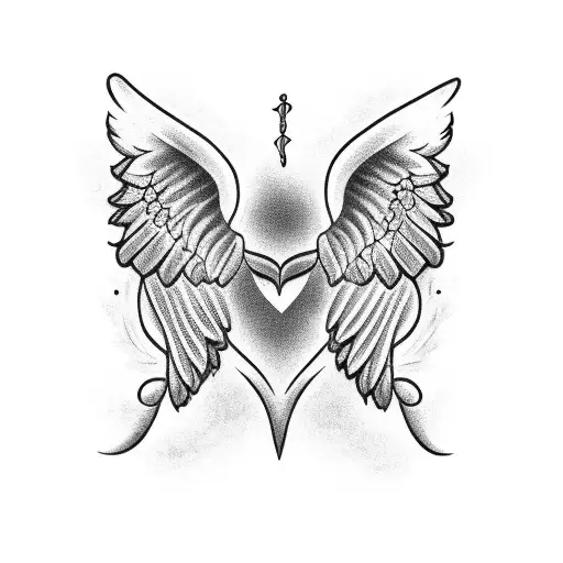 Linda In Cursive With Angel Wings Around