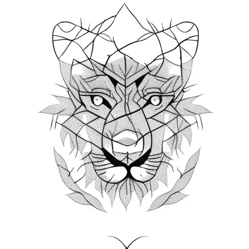 Lion And Rose Thorns Dark Shadowy For Upper Arm