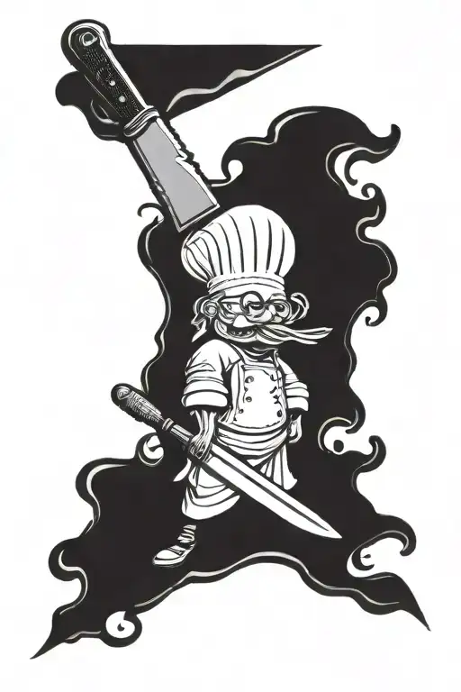 Chef Inspired Tattoo Featuring Knife