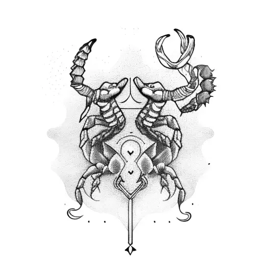 Scorpio With Sagittarius With A Heart And A W