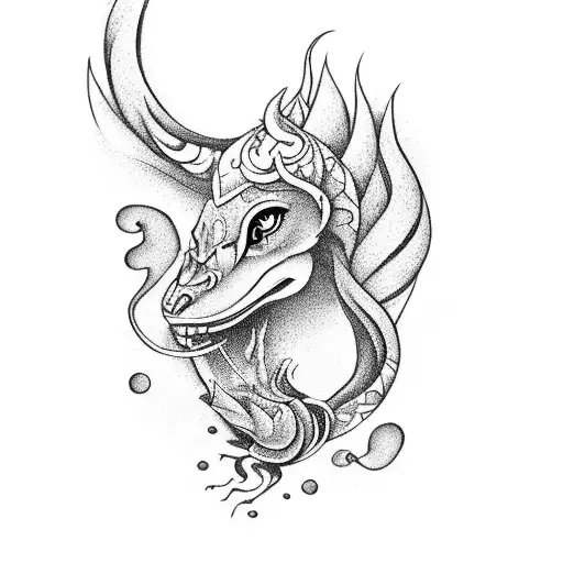 A Mythical Creature Inspired By South Korean Folklore Surrounded By Water Lilies