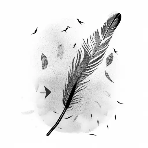 A Feather Transforming Into A Flock Of Birds