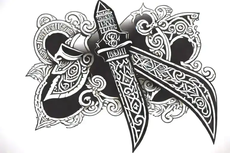 Double Edged Obsidian Aztec Dagger