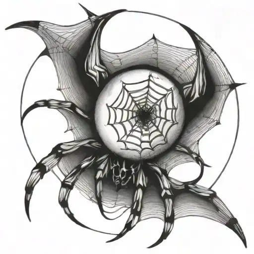 Spider With Webbed Moon