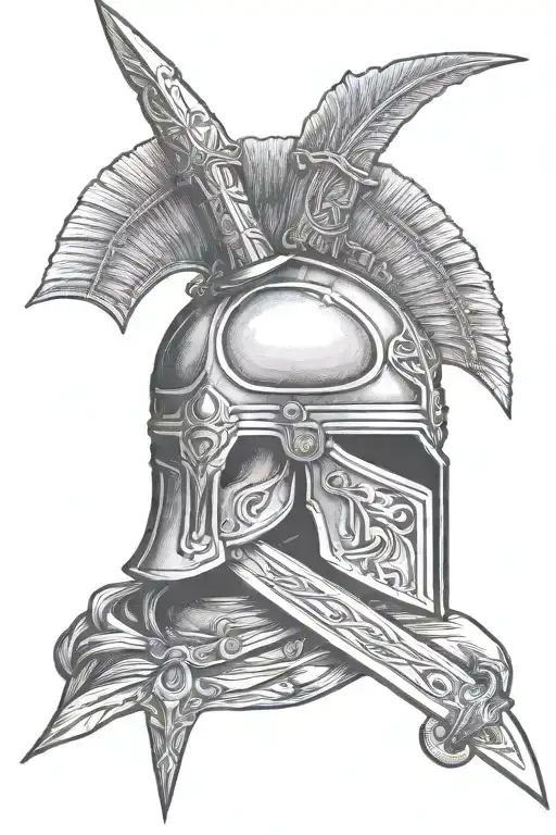 Sparta Helmet And A Sword