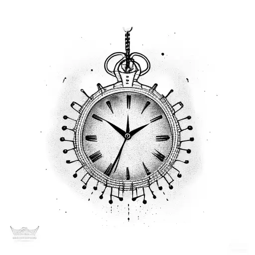 Clock Dangling From Chains