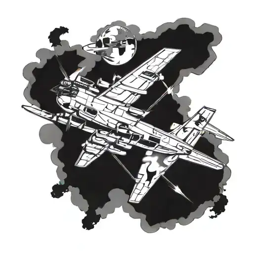 Combine Elements Of A B52 Bomber And A C130 To Create A Unique Military Aircraft Tattoo Design