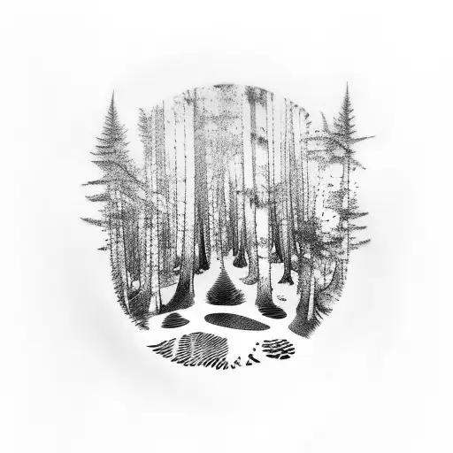 Forest With Paw Prints