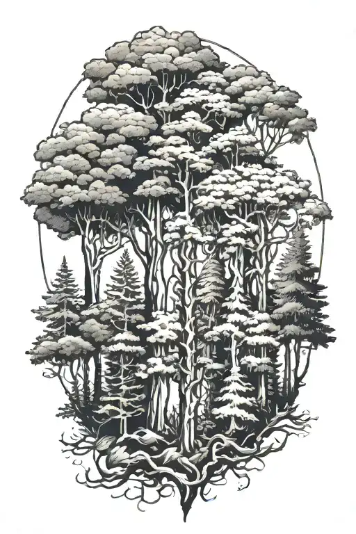 Forest Trees Looking